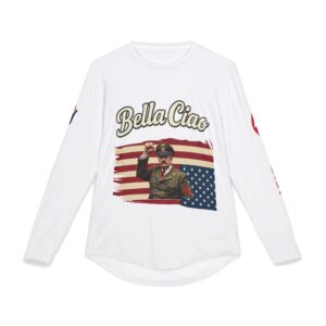 Long Sleeve Shirt - Bella Ciao Flag Trump Felon Fascist Distressed Design