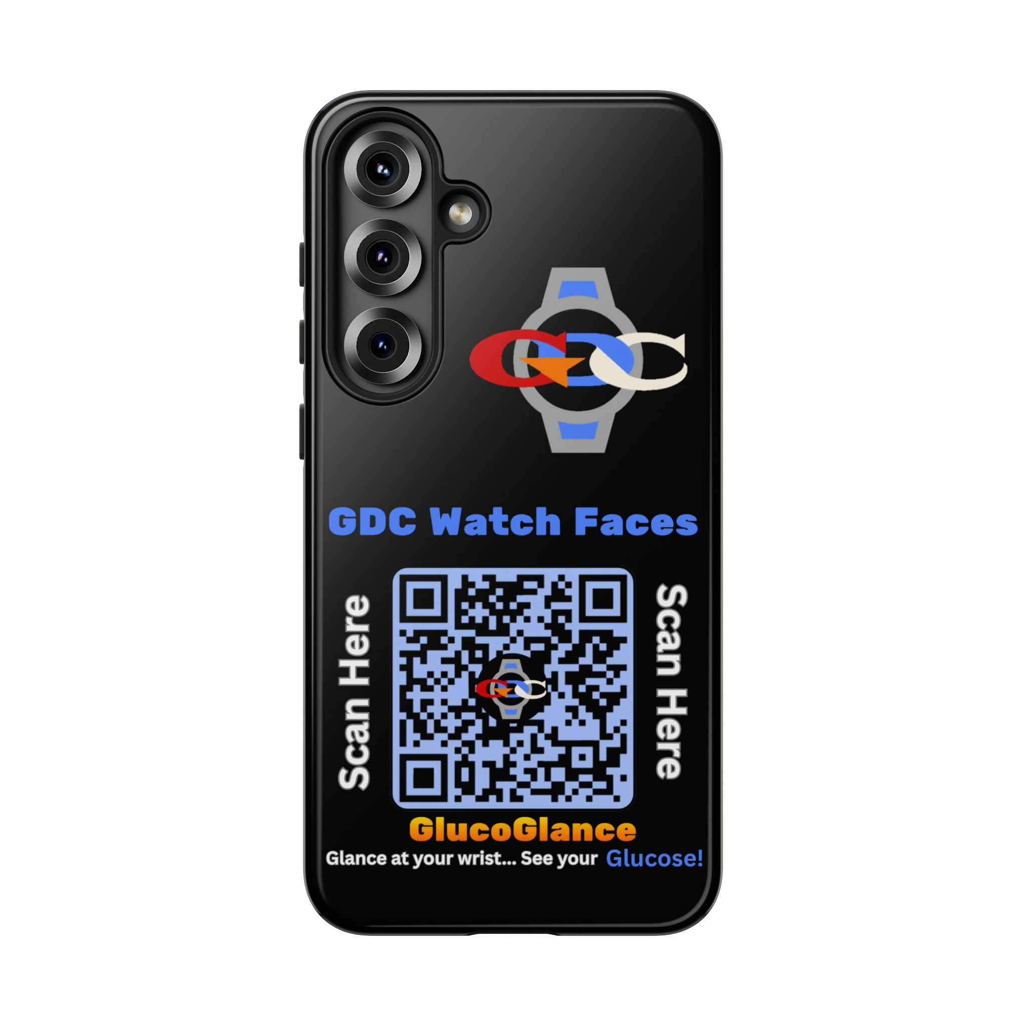 GDC Watch Faces Phone Case, Tough Smartphone Case for Diabetics, Durable Phone Cover, Unique QR Code Design, Functional Gift Idea - Image 29