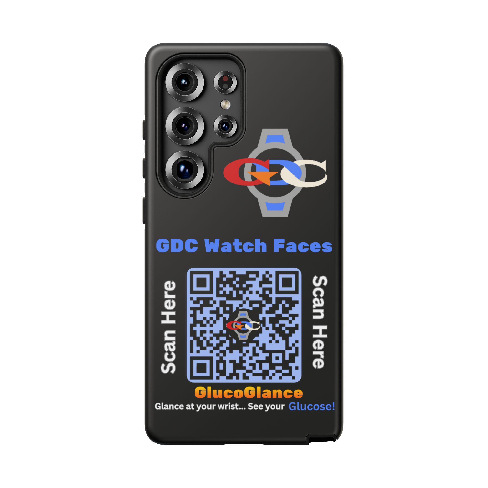 GDC Watch Faces Phone Case, Tough Smartphone Case for Diabetics, Durable Phone Cover, Unique QR Code Design, Functional Gift Idea - Image 41