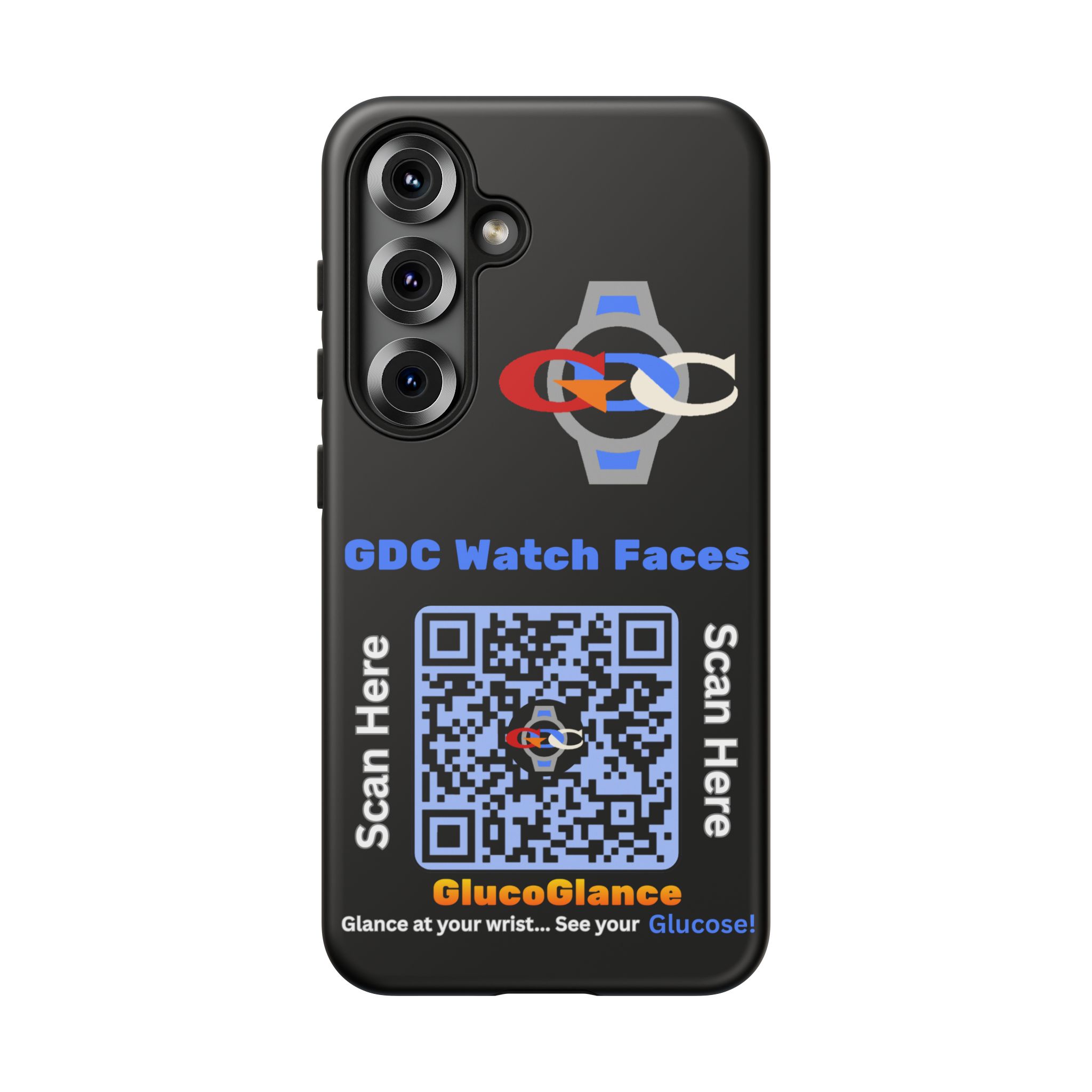 GDC Watch Faces Phone Case, Tough Smartphone Case for Diabetics, Durable Phone Cover, Unique QR Code Design, Functional Gift Idea - Image 25