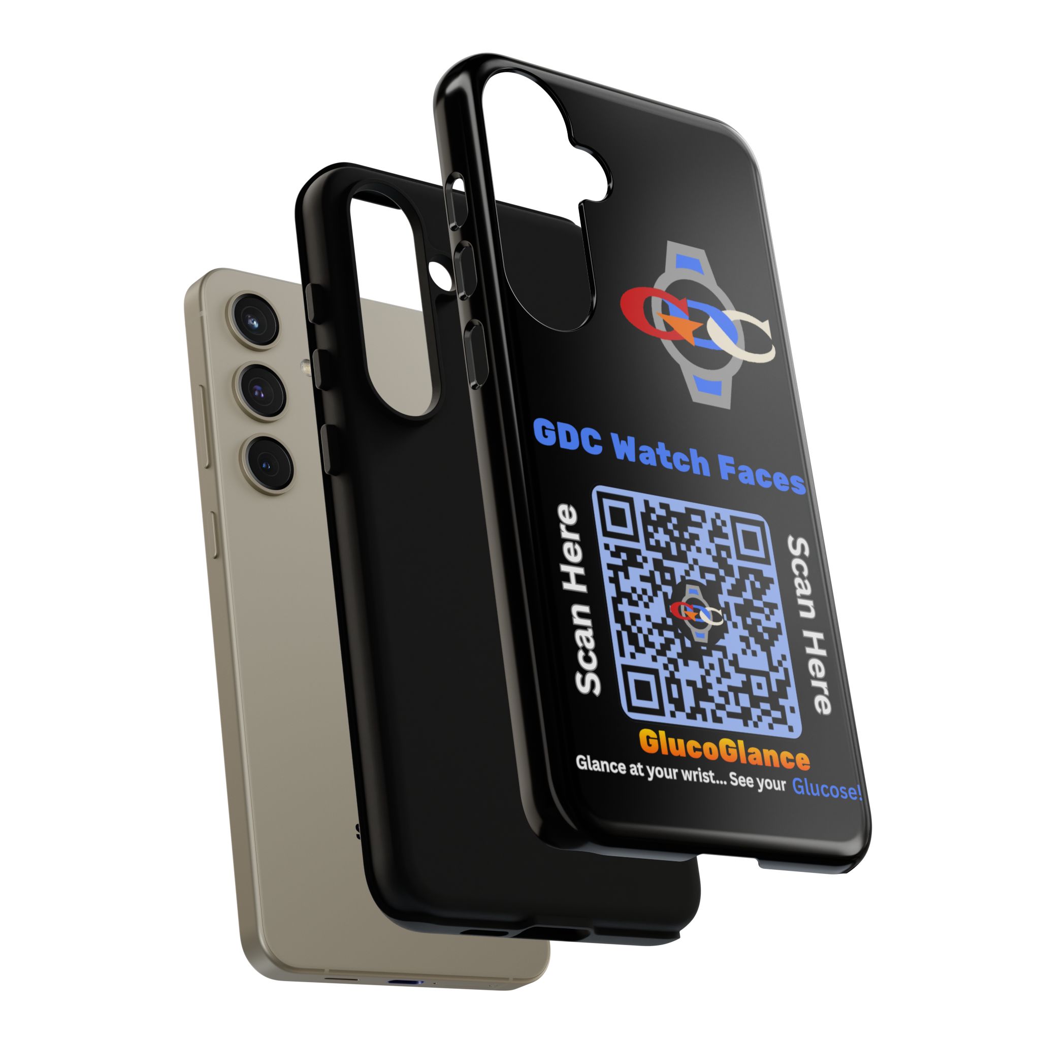 GDC Watch Faces Phone Case, Tough Smartphone Case for Diabetics, Durable Phone Cover, Unique QR Code Design, Functional Gift Idea - Image 16