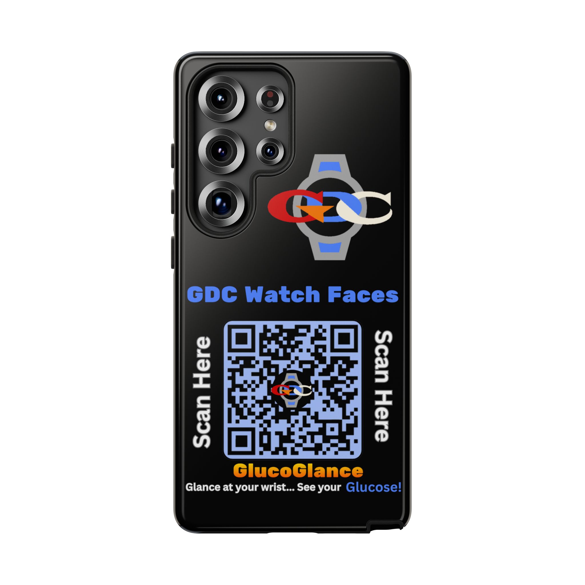 GDC Watch Faces Phone Case, Tough Smartphone Case for Diabetics, Durable Phone Cover, Unique QR Code Design, Functional Gift Idea - Image 37